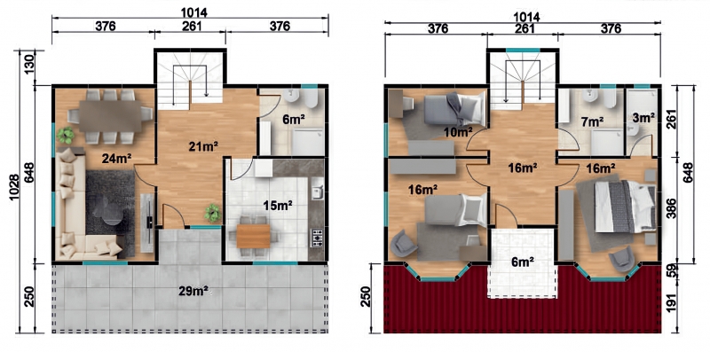 VP 215 - 169 m² Çift Katlı Prefabrik Ev 3. Fotoğrafı