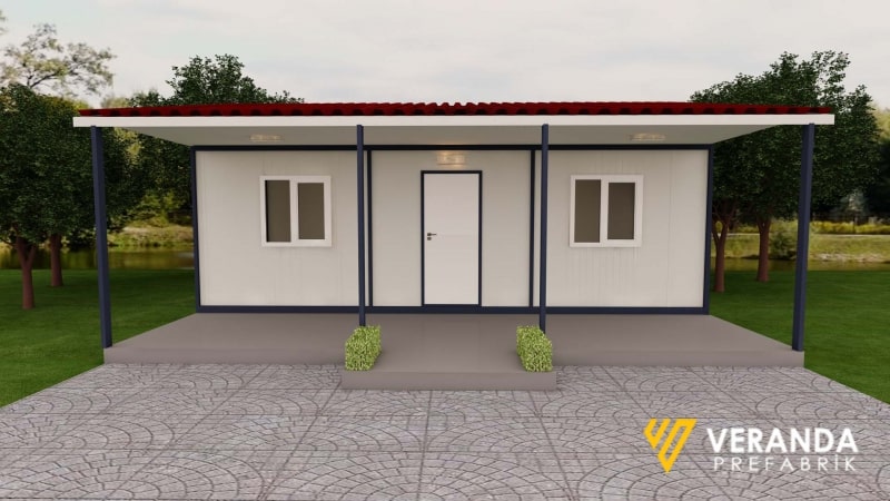 VK106 60 m2 Konteyner Ev Veranda Prefabrik