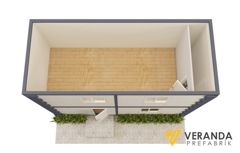 VK104 Dubleks Konteyner Ev Veranda Prefabrik