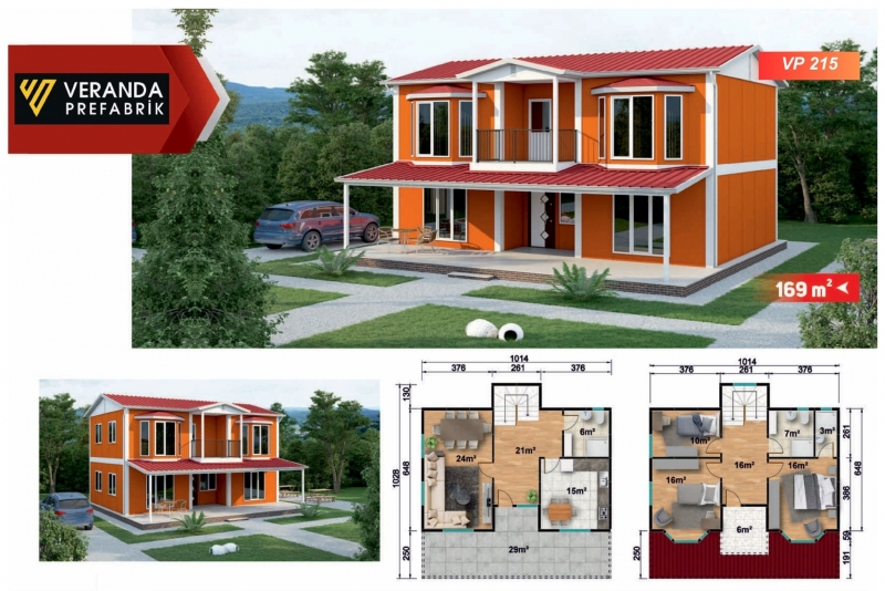 VP 215 - 169 m² Çift Katlı Prefabrik Ev 1. Fotoğrafı